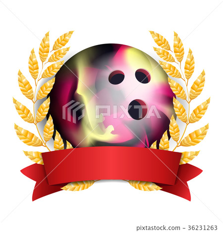 Bowing Award Vector. Sport Banner Background. Ball Bowing Award Vector. Sport Banner Background. Ball 36231263