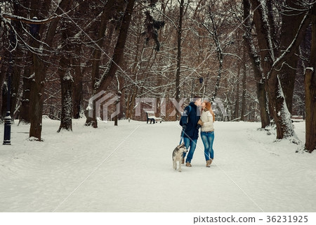 Full-length horizontal view of the cheerful 36231925