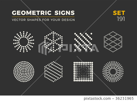 Set of eight minimalistic trendy shapes. Stylish 36231965