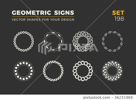 Set of eight minimalistic trendy shapes. Stylish 36231968