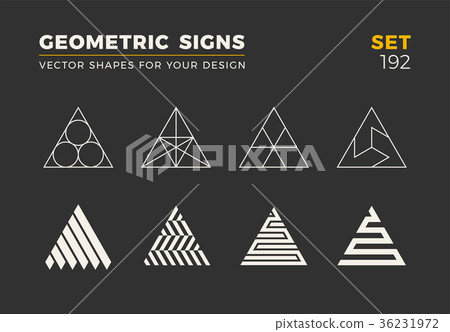 Set of eight minimalistic trendy shapes. Stylish 36231972