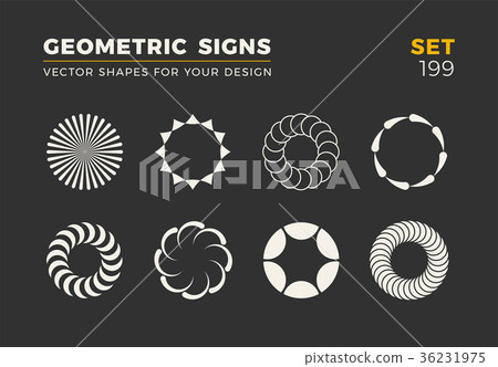 Set of eight minimalistic trendy shapes. Stylish 36231975