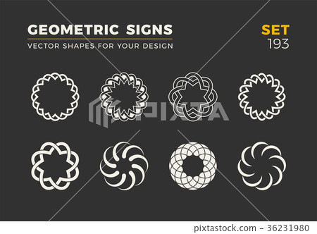 Set of eight minimalistic trendy shapes. Stylish 36231980