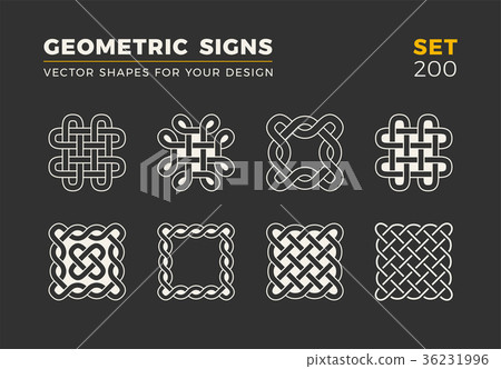 Set of eight minimalistic trendy shapes. Stylish 36231996