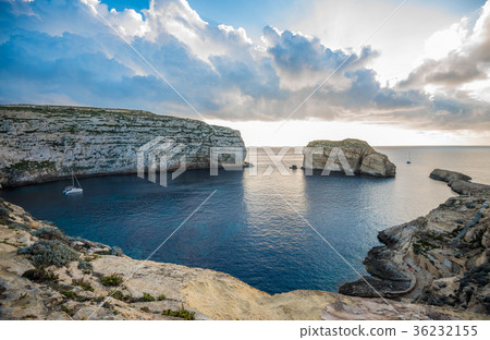 Panoramic view of Dwejra bay, Gozo, Malta 36232155