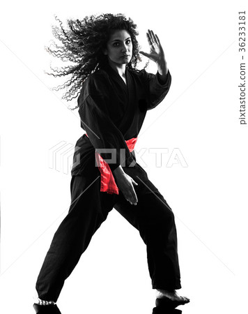 woman Kung Fu Pencak Silat isolated woman Kung Fu Pencak Silat isolated 36233181
