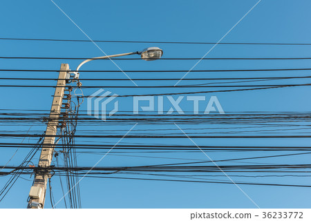 street light, electric spotlight pole 36233772