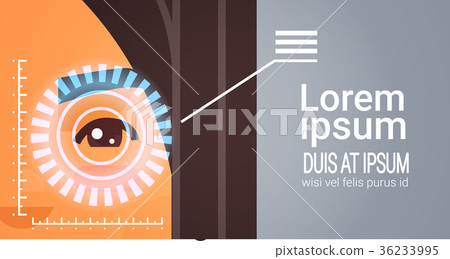 Face Recognition System Scanning Eye Retina Of Face Recognition System Scanning Eye Retina Of 36233995