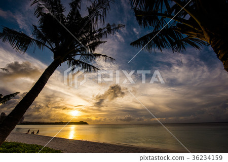 關島Tumon海灘晚上視圖 關島Tumon海灘晚上視圖 36234159