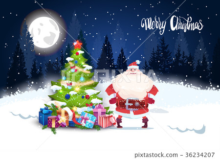 Merry Christmas Background Winter Forest Landscape Merry Christmas Background Winter Forest Landscape 36234207