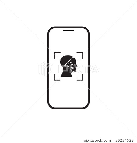 Icon Smart Phone Scan Face Recognition System 36234522