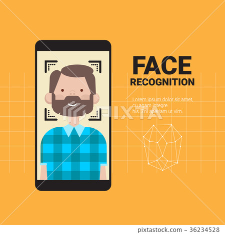 Smart Phone Scanning Man Face Modern Recognition 36234528