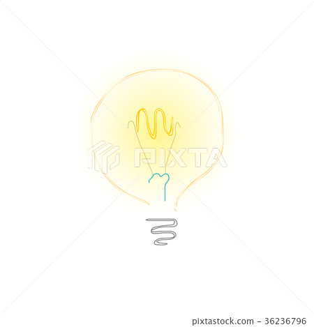 Yellow Bulb on White Background Yellow Bulb on White Background 36236796