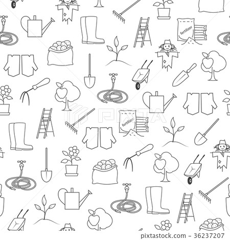 Seamless Pattern Gardening Equipment Seamless Pattern Gardening Equipment 36237207