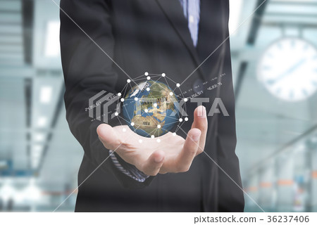 business hand holding globe earth 36237406