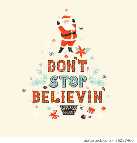 Beautiful vector Christmas poster or banner with S 36237466