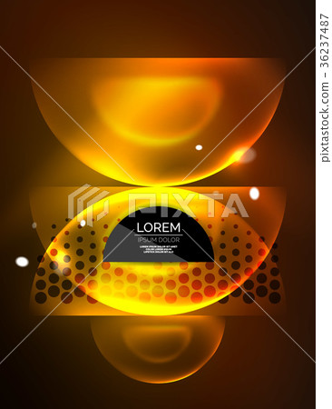 Round shapes, neon glowing trasparent elements Round shapes, neon glowing trasparent elements 36237487