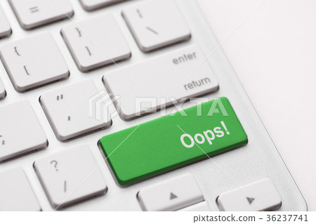 mistake concepts, with oops message on keyboard. 36237741