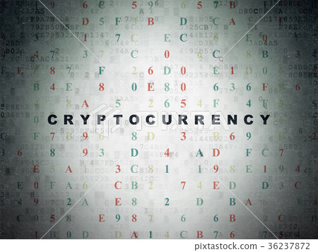 Data concept: Cryptocurrency on Digital Data Paper 36237872