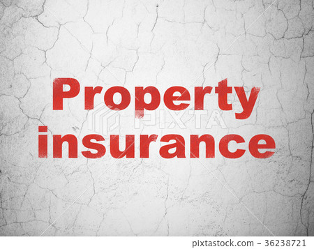Insurance concept: Property Insurance on wall Insurance concept: Property Insurance on wall 36238721