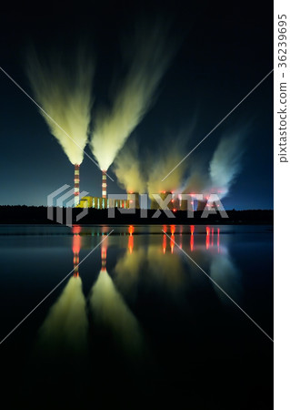 Power plant at night. Power plant at night. 36239695