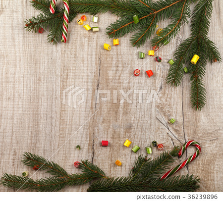 Christmas composition of fir branches Christmas composition of fir branches 36239896