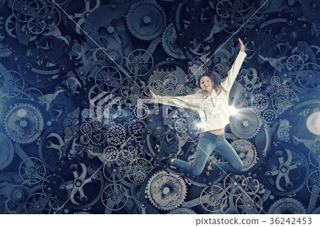 Dancer girl in jump Dancer girl in jump 36242453