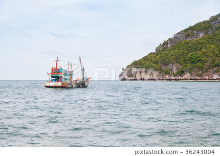Fishing boat on gulf of Thailand, Surat Thani. 36243004