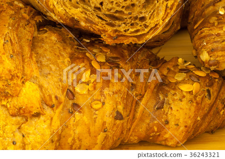 macro background of delicious croissant 36243321