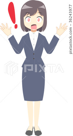 Woman surprise in suit 36243977