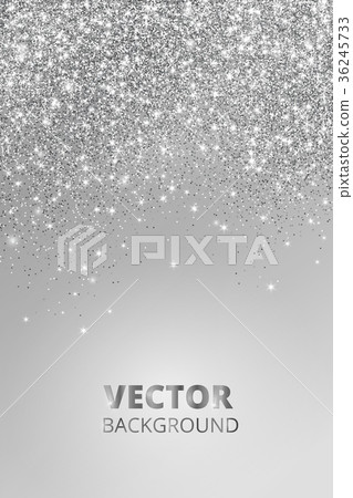 Falling glitter confetti. Vector silver dust 36245733