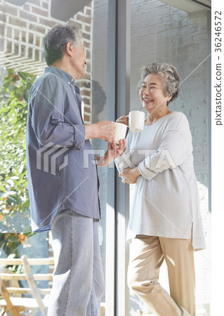 Family, old couple, husband, wife, teacup, rest 36246572