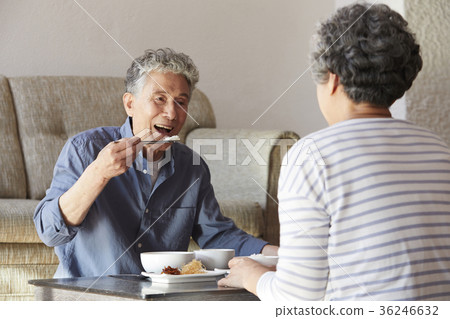 Family, old couple, elderly, husband, wife, food Family, old couple, elderly, husband, wife, food 36246632
