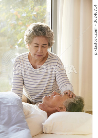 家庭，老夫妻，丈夫，妻子，護理，護理 36246714