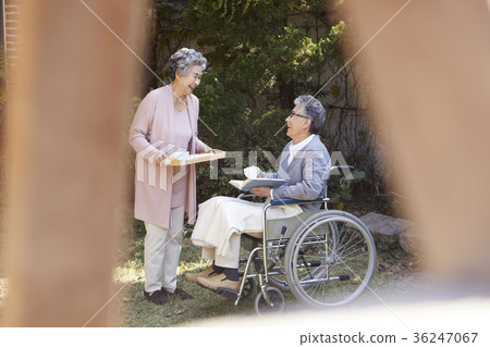 Family, old couple, husband, wife, wheelchair Family, old couple, husband, wife, wheelchair 36247067