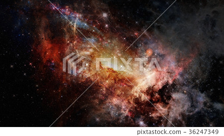 Universe scene with nebulae, stars and galaxies in Universe scene with nebulae, stars and galaxies in 36247349
