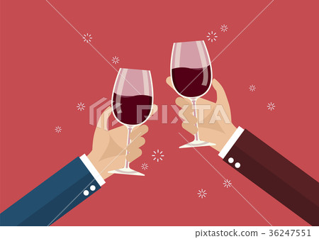 Businessmen toasting a wine glasses Businessmen toasting a wine glasses 36247551
