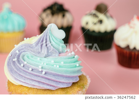 Top of Rainbow cupcake with mini cupcakes Top of Rainbow cupcake with mini cupcakes 36247562