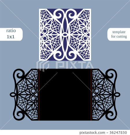 Paper openwork square greeting card Paper openwork square greeting card 36247830