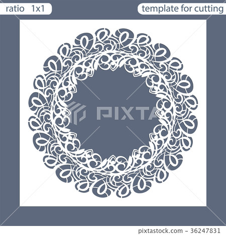 Laser cut wedding invitation card template. Laser cut wedding invitation card template. 36247831