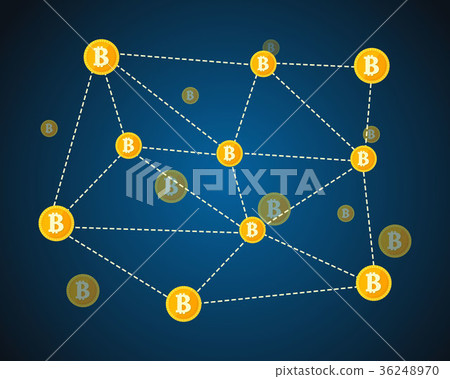 Style block chain world with icons Style block chain world with icons 36248970