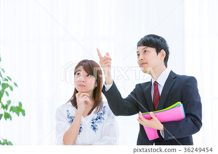 A woman searching for a house An employee of a real estate company that provides property information An image for searching a property A stylish room 36249454