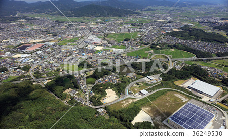 空中從福岡縣筑紫野市上面 36249530