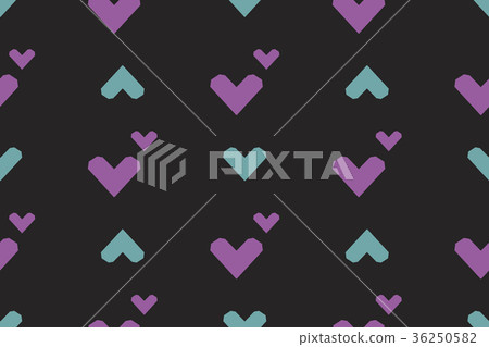 Seamless pattern with hearts on a black background - Stock Illustration ...