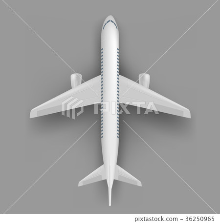 Passenger airplane top view vector template Passenger airplane top view vector template 36250965