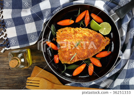 white fish steak with glazed carrots white fish steak with glazed carrots 36251333