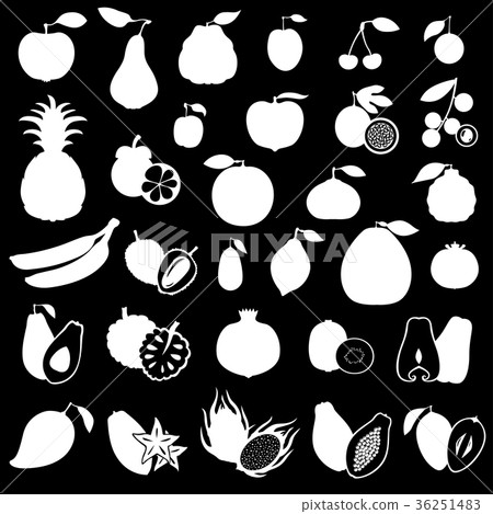 Fruits set image on black background Fruits set image on black background 36251483