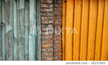 Background fence in summer, autumn wooden planks 36252885