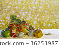 Christmas element group set on gold background 36253987
