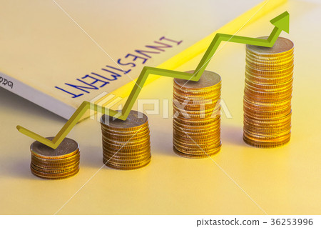 Coin and graph business investment concept 36253996